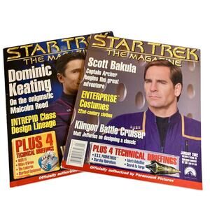 Vintage Y2K Lot of 2 Paramount Star Trek: The Magazine Issues ST:ENT Covers